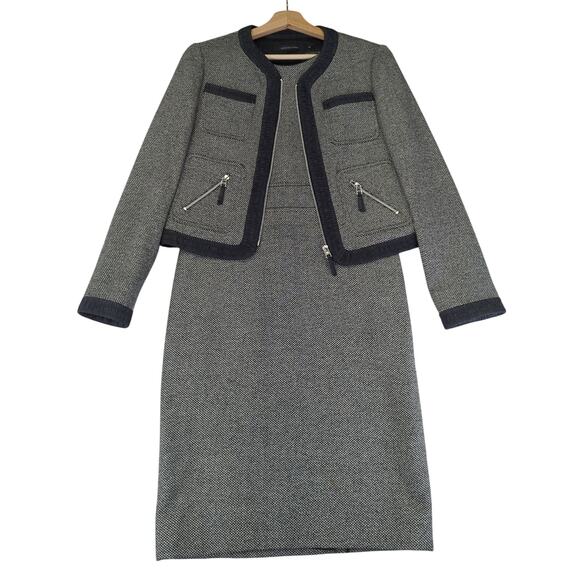 Archetype 100% Wool Dress Suit Set Women's Medium Formal Cap‎ Sleeve Nordic - Picture 1 of 14
